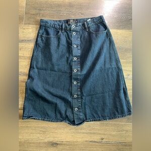 Lucky Brand Button Front Denim Skirt – Size 14/32 – Black Wash